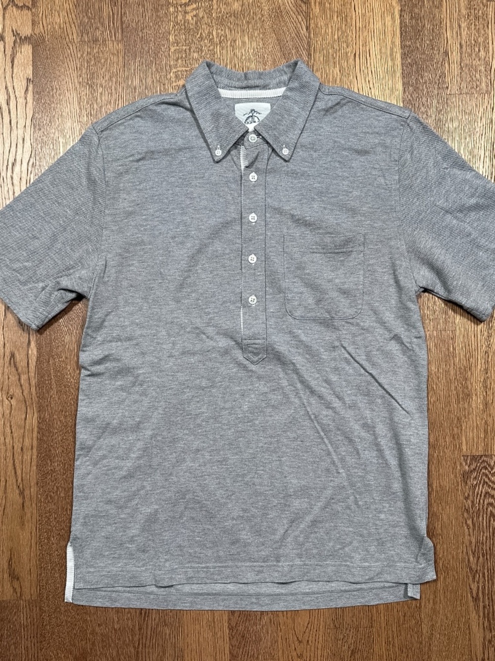 Thom Browne x Brooks Brothers Black Fleece Gray Pique Polo Shirt Mens BB2 S/M